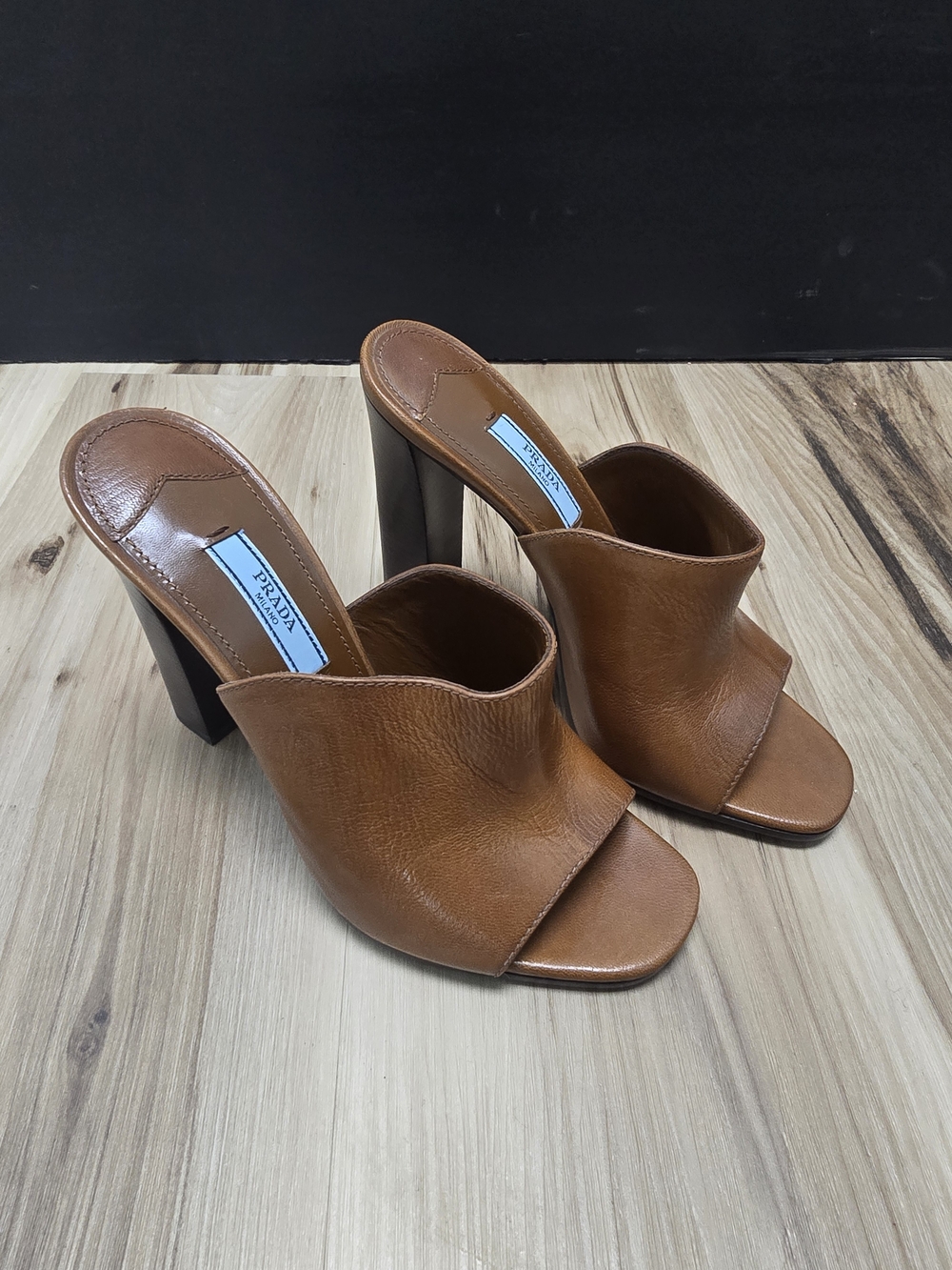 Prada Leather Mule Heels - Sz 37.5 - Picture 7 of 7